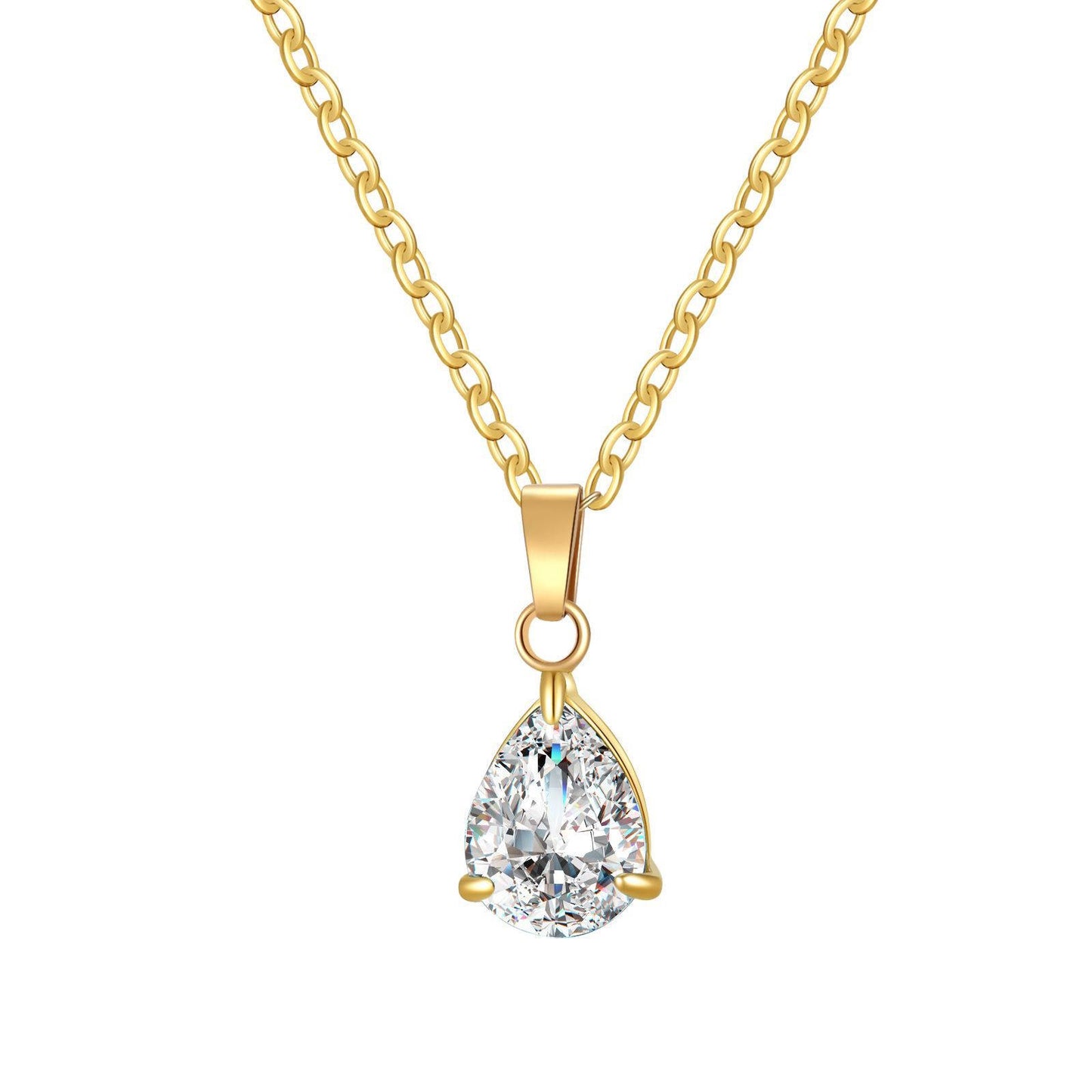 Necklace - Lustre Line Collection Gold Pear