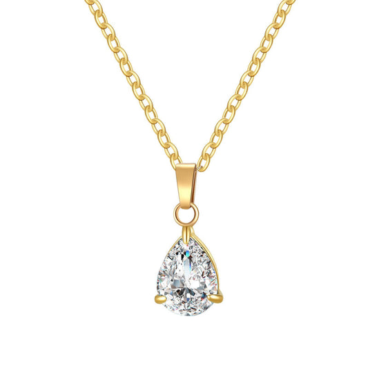 Necklace - Lustre Line Collection Gold Pear