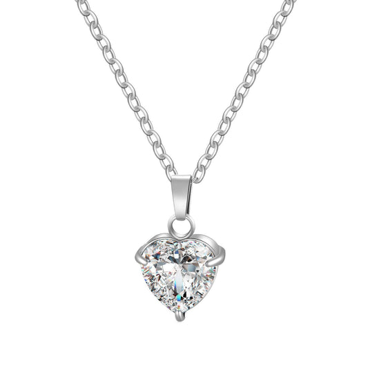 Necklace - Lustre Line Collection Silver Heart