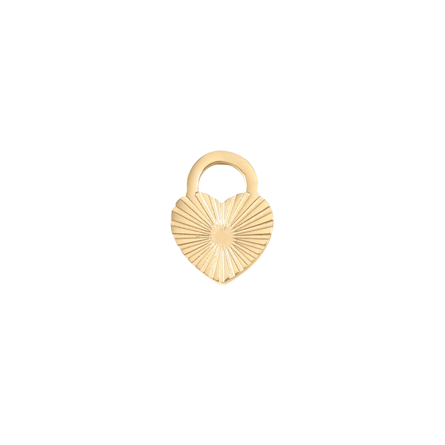 Sunburst Heart Lock Charm